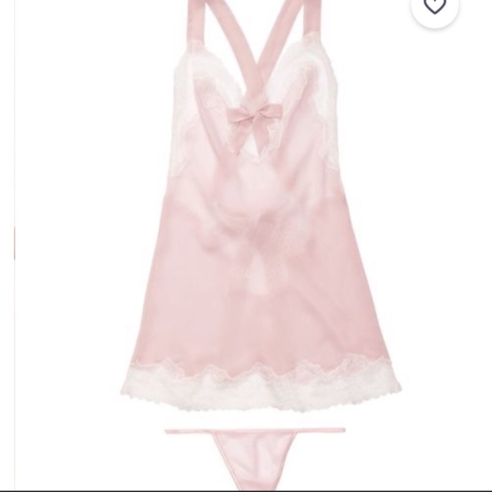Adore Me | Pink Slip, bows | NWT